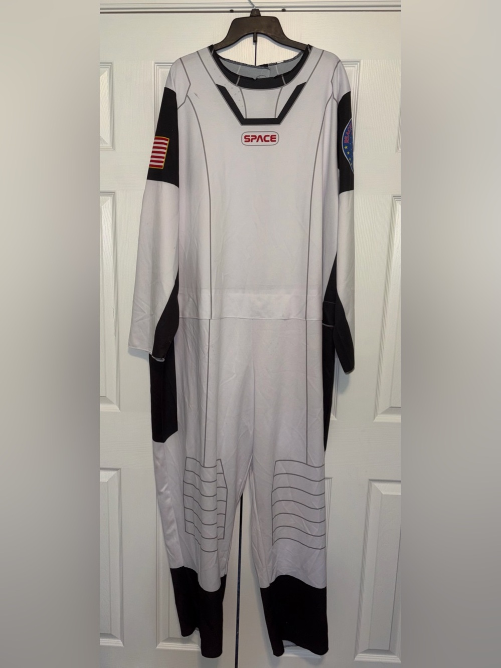 Men's Space Astronaut Costume Jumpsuit - w/ USA Flag adult plus size
